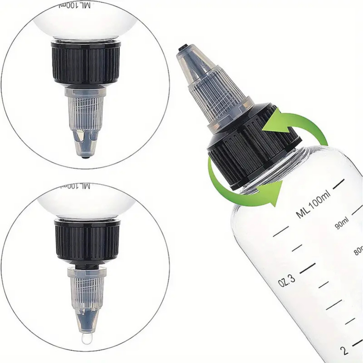 Bouteille graduée avec bouchon twist – Transparente (50 ml / 100 ml)